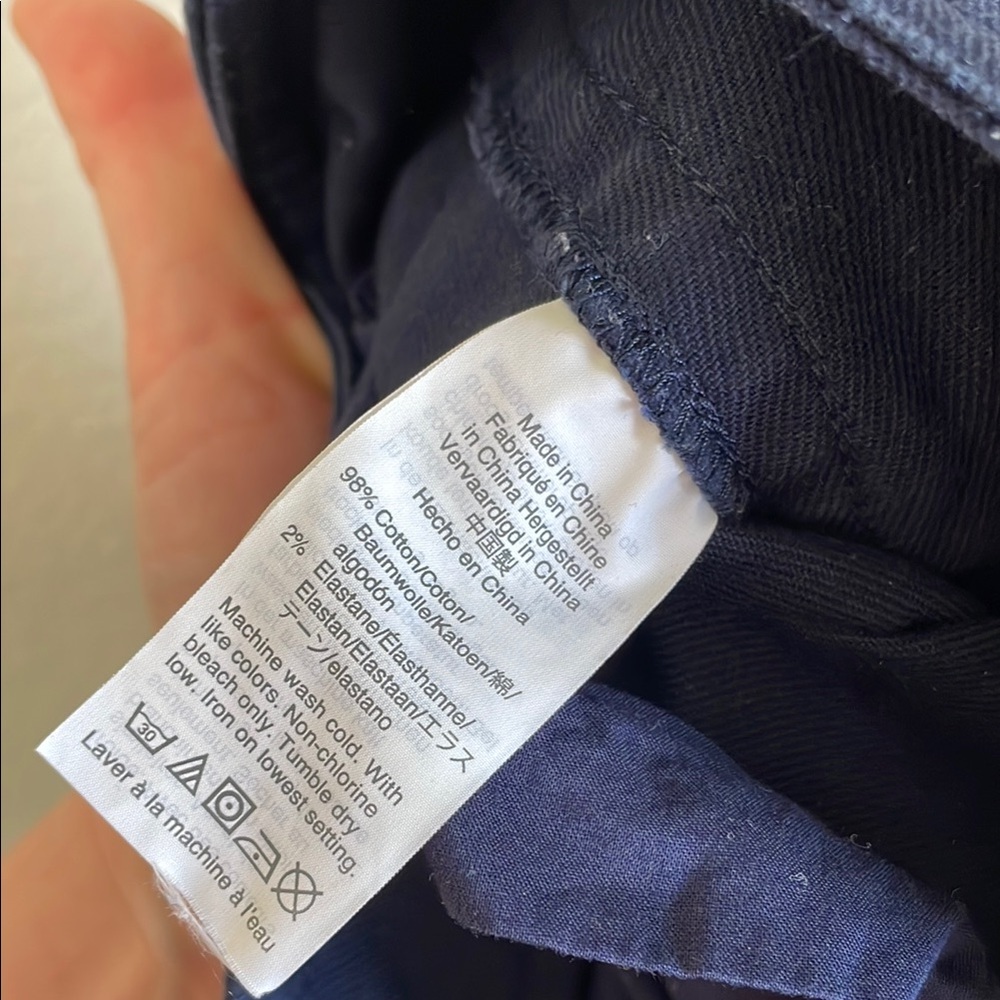J. Crew Patch Pocket Wide Leg Dark Blue Trousers Stretch Twill Pants High Waist - Picture 8 of 9
